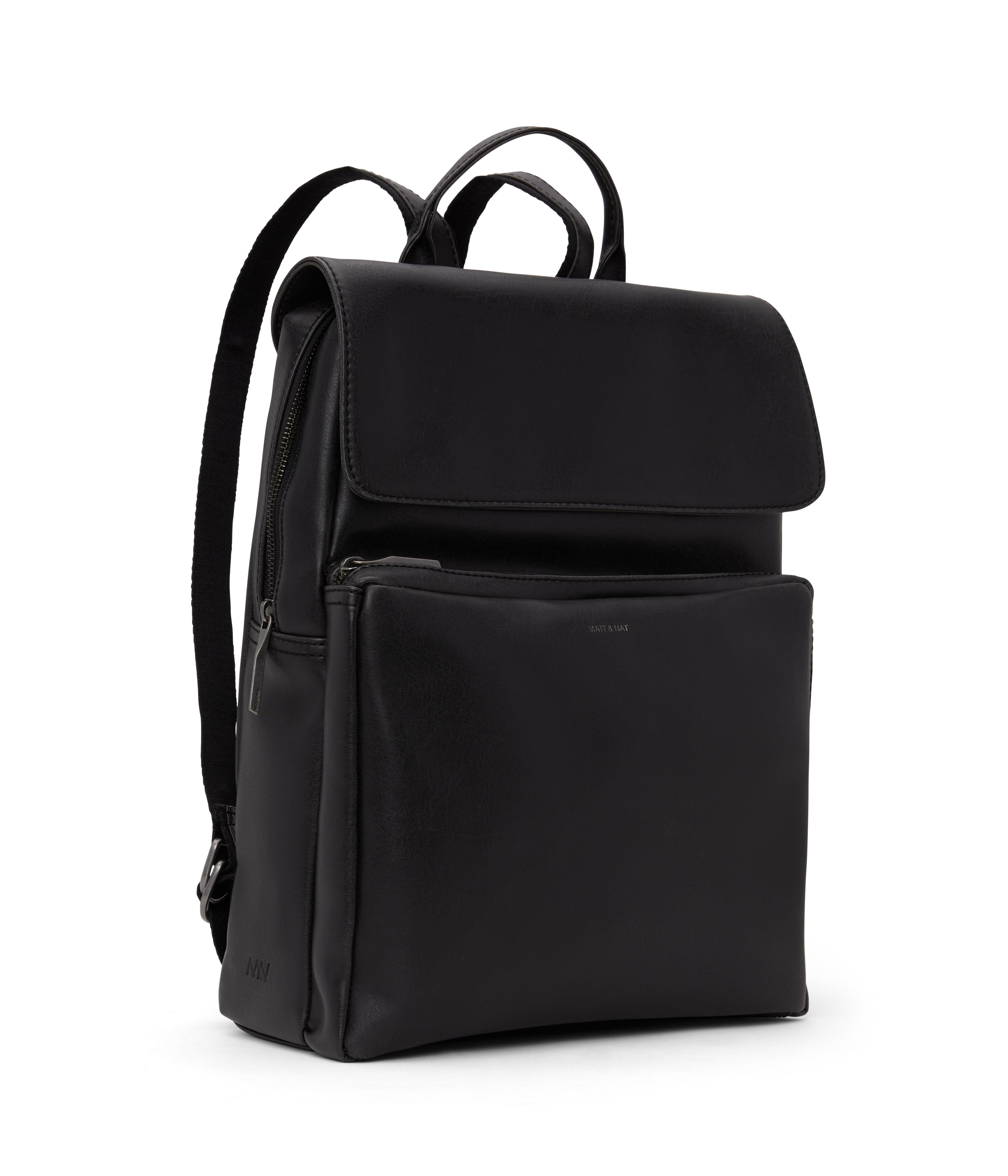 Matt & Nat PAXX Vintage Rucksack Schwarz vegan Laptopfach