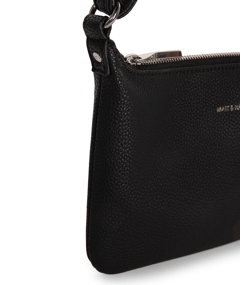 Matt & Nat Jina Schultertasche Schwarz mit 2 Riemen