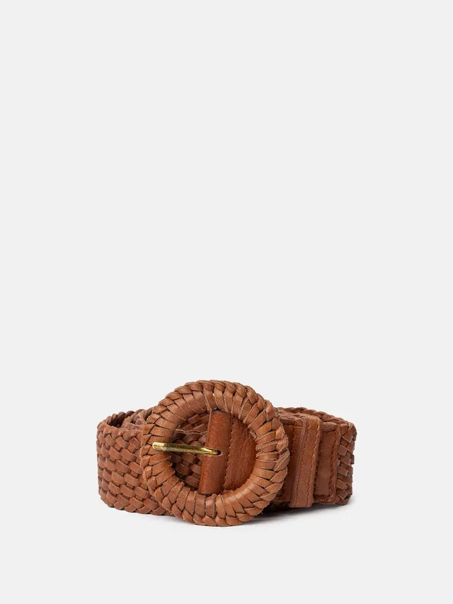 RE:DESIGNED Henley Gürtel Walnut Flechtleder 5 cm
