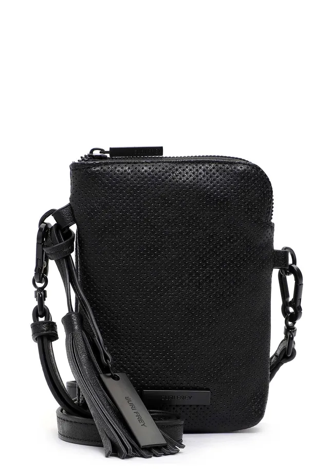 SURI FREY Celly Smartphonebag Handytasche Black perforiert