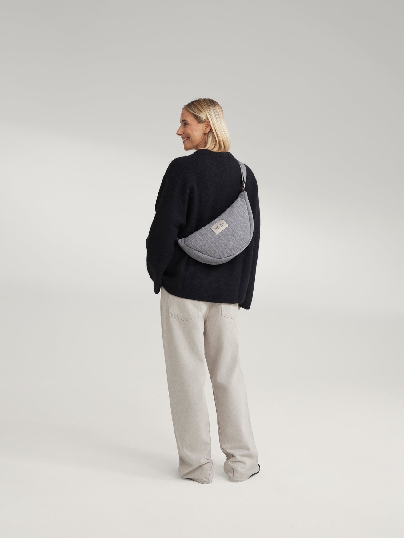 Studio Noos Flannel Chalkstripe Bauchtasche Hellgrau