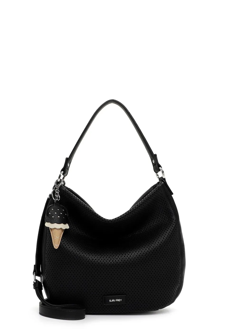 SURI FREY Cilly Bucket Bag L Schultertasche Schwarz gelocht