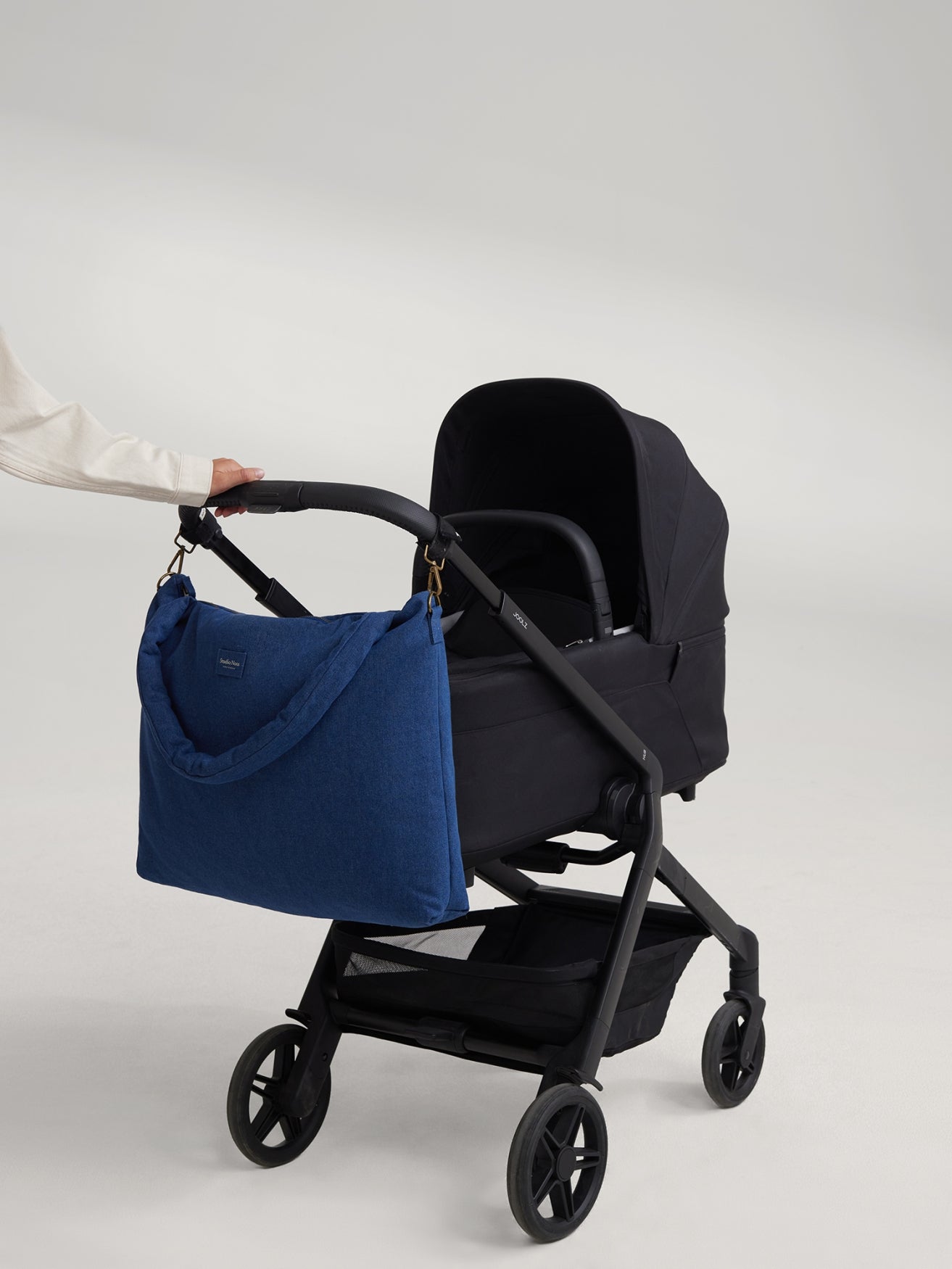 Studio Noos Denim Wickeltasche Dunkelblau Jeansstoff Flaschenfach