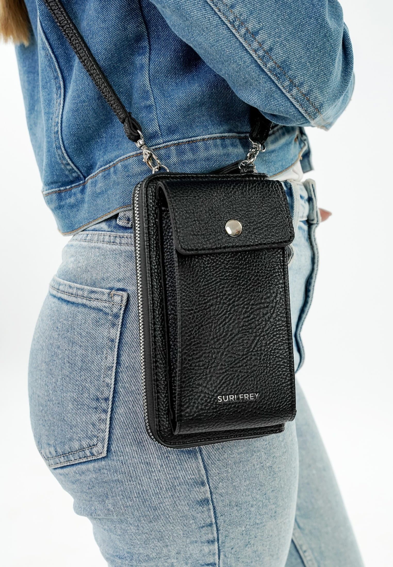 SURI FREY Freddy Smartphone Bag Geldbörse Schwarz Handyfach
