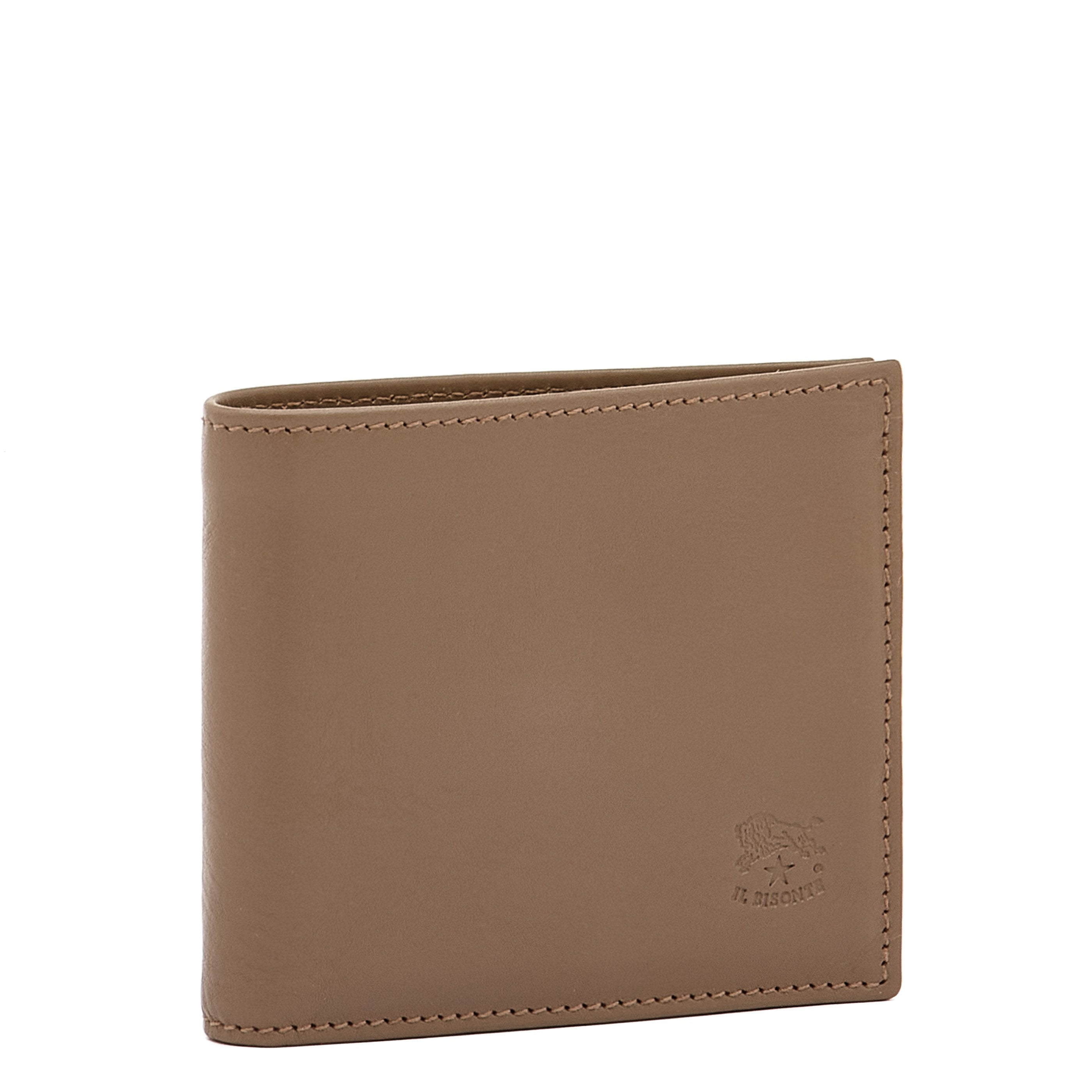 Il Bisonte Bifold Geldbörse Taupe Rindsleder