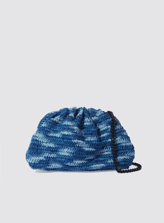 Maria la Rosa Tie Dye Crochet Clutch Jeans 30 cm