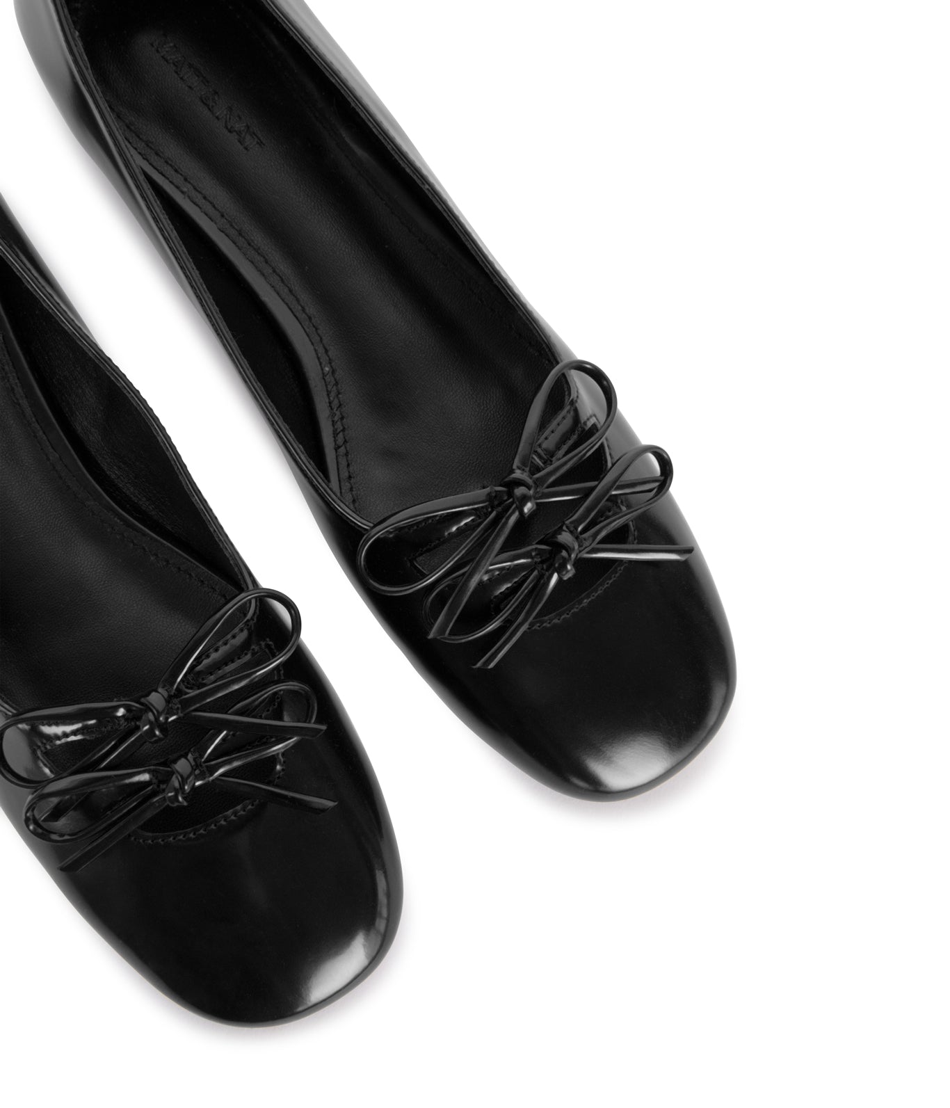 Matt & Nat Less Ballerinas Schwarz Lackleder-Optik