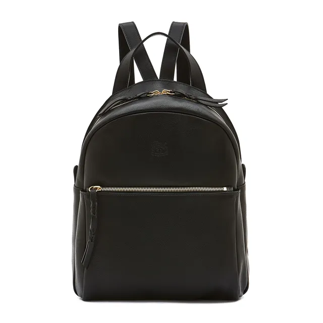 Il Bisonte Lungarno Rucksack Schwarz Vollleder