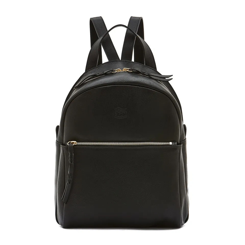 Il Bisonte Lungarno Rucksack Schwarz Vollleder
