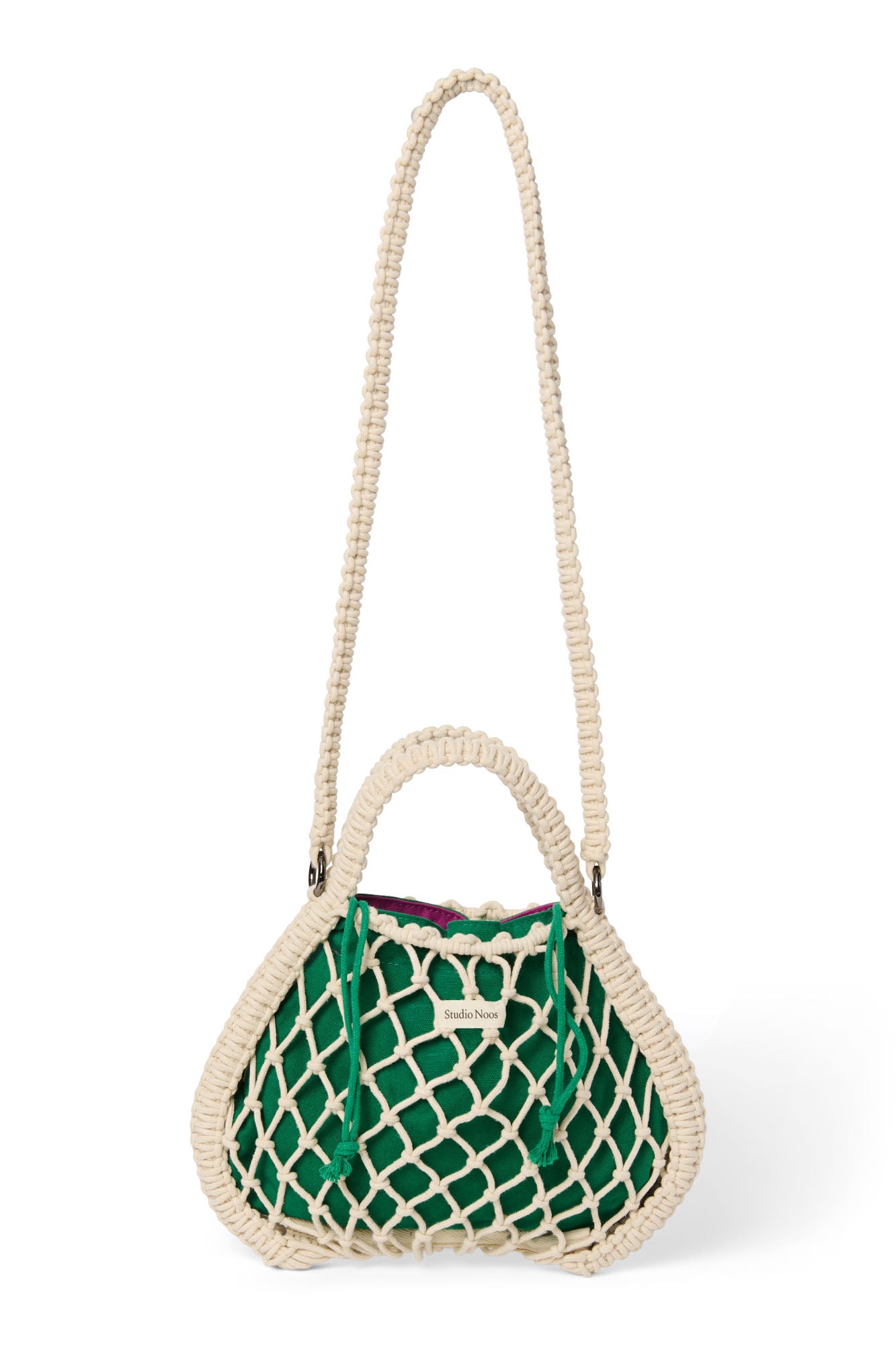 Studio Noos Macrame Mini Handtasche Beige Wende-Inlay