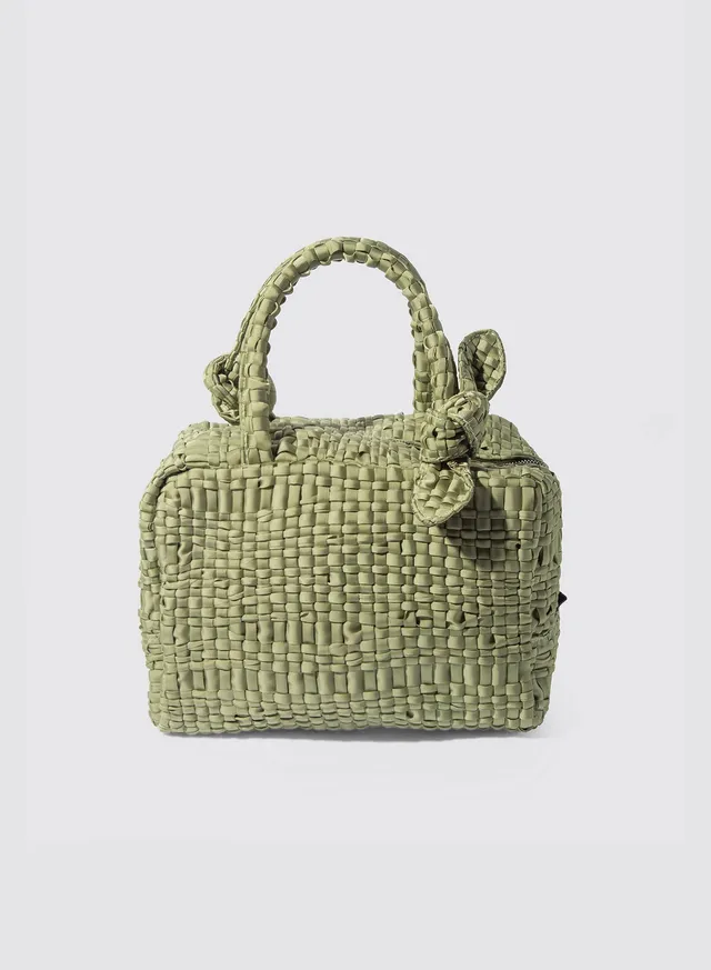 Maria la Rosa Bow Bag Handtasche Salvia Handgewebt