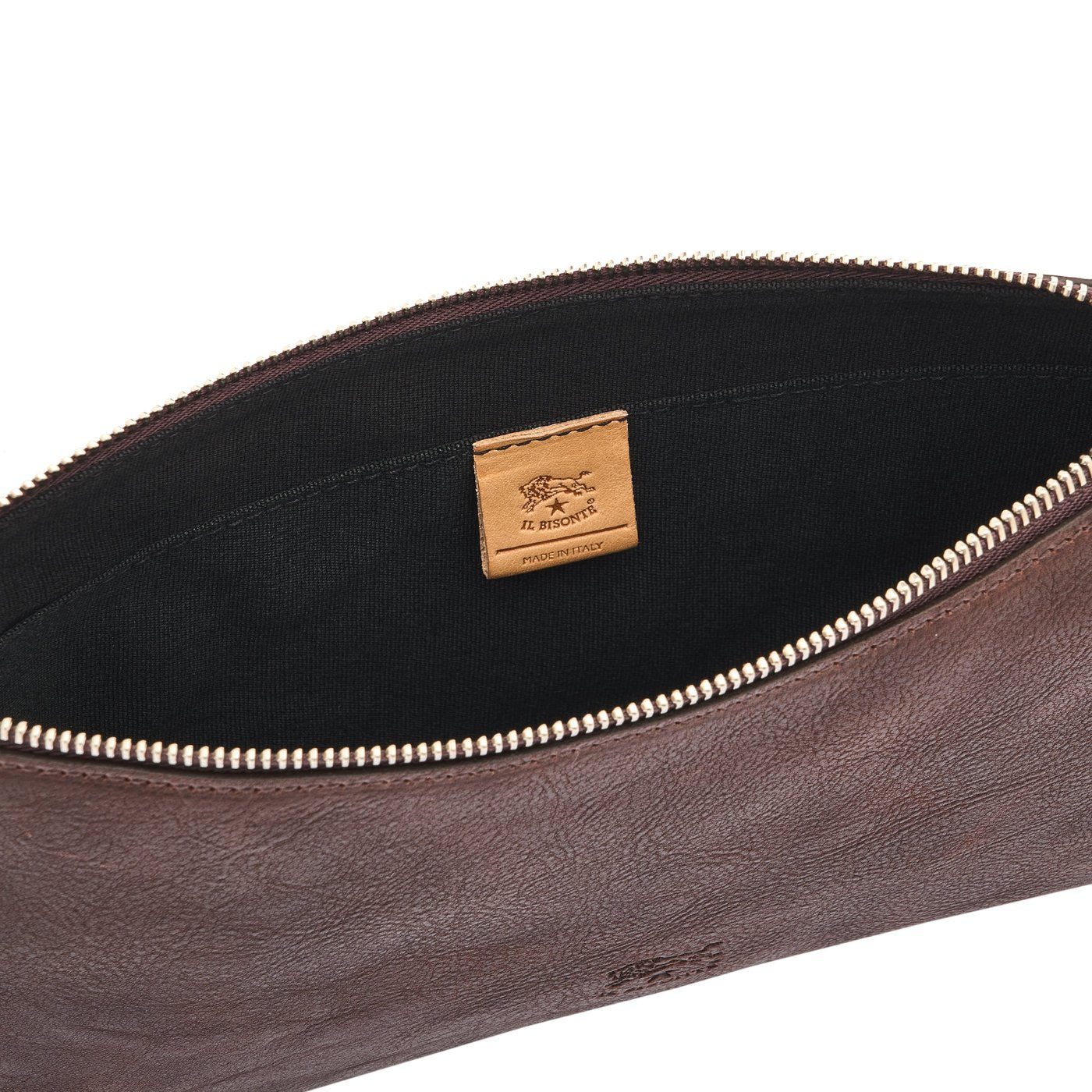 Il Bisonte Oriuolo Herrenclutch Caffè Vollleder