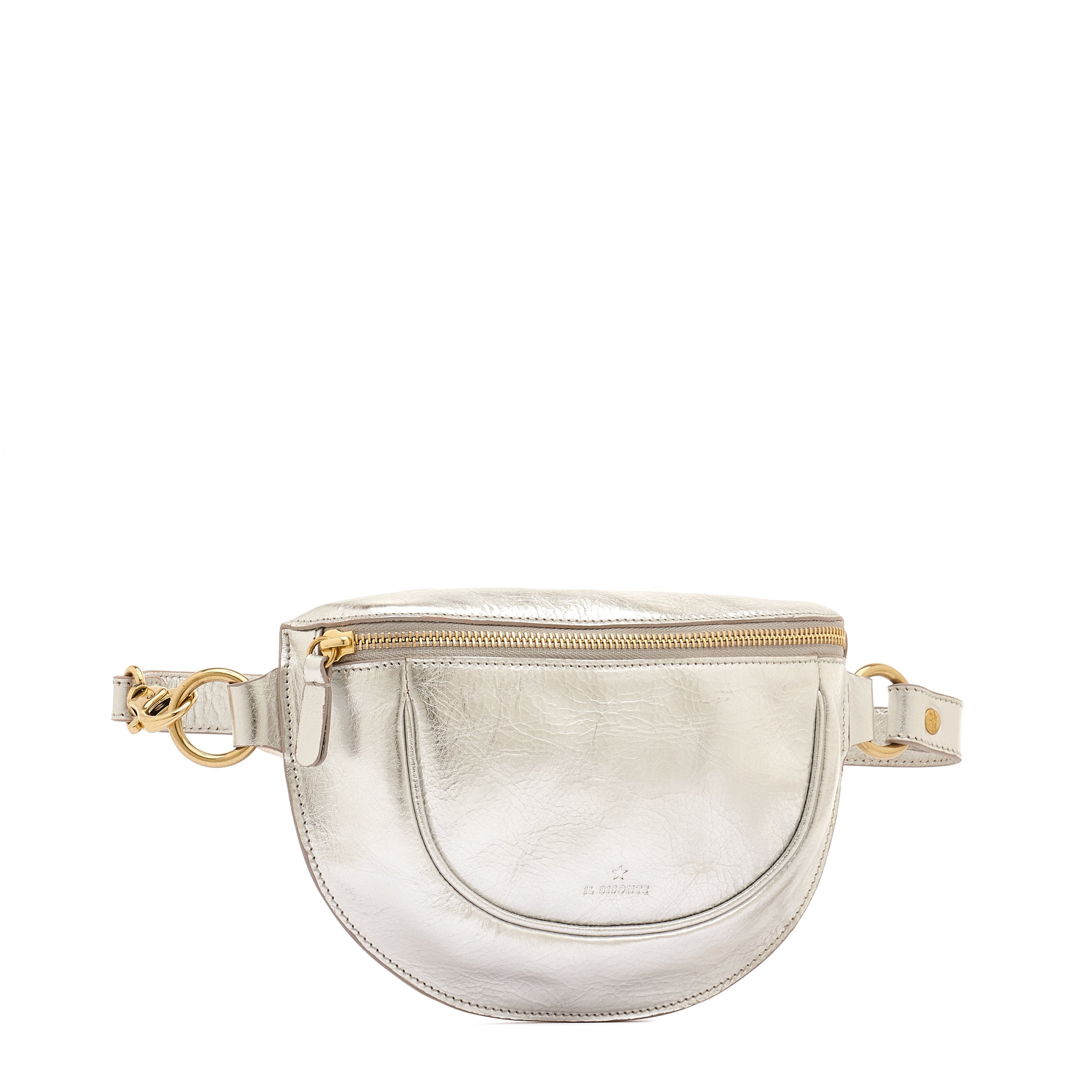 Il Bisonte Oliveta Gürteltasche Leder silber metallic