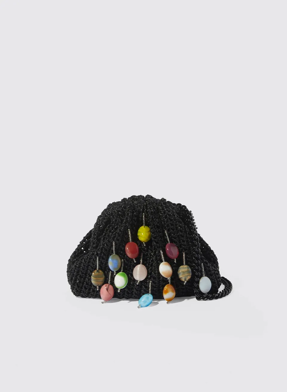 Maria la Rosa Orbita Mini Bag Clutch Schwarz Perlen