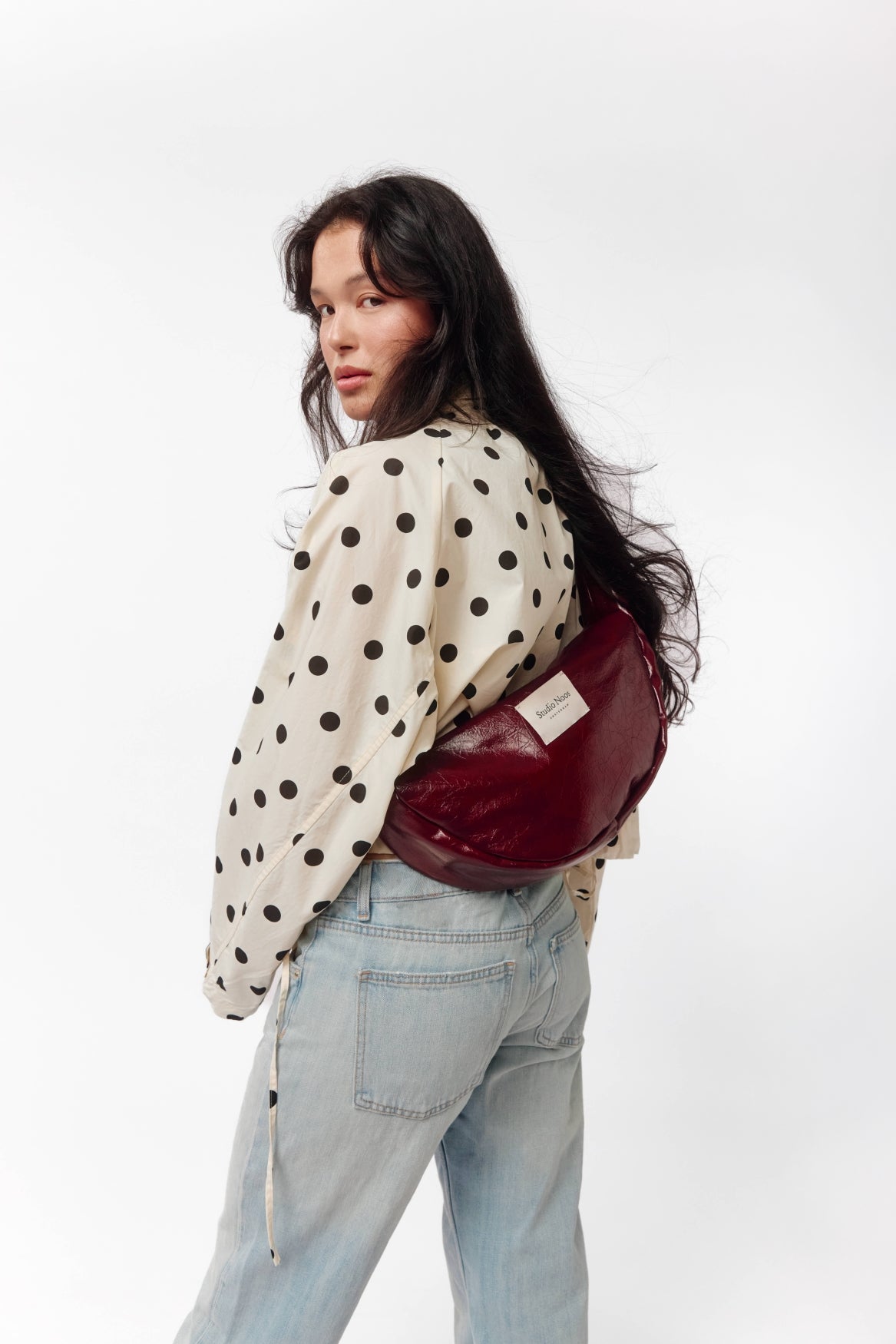 Studio Noos Mini Umhängetasche Burgundy Veganes Leder