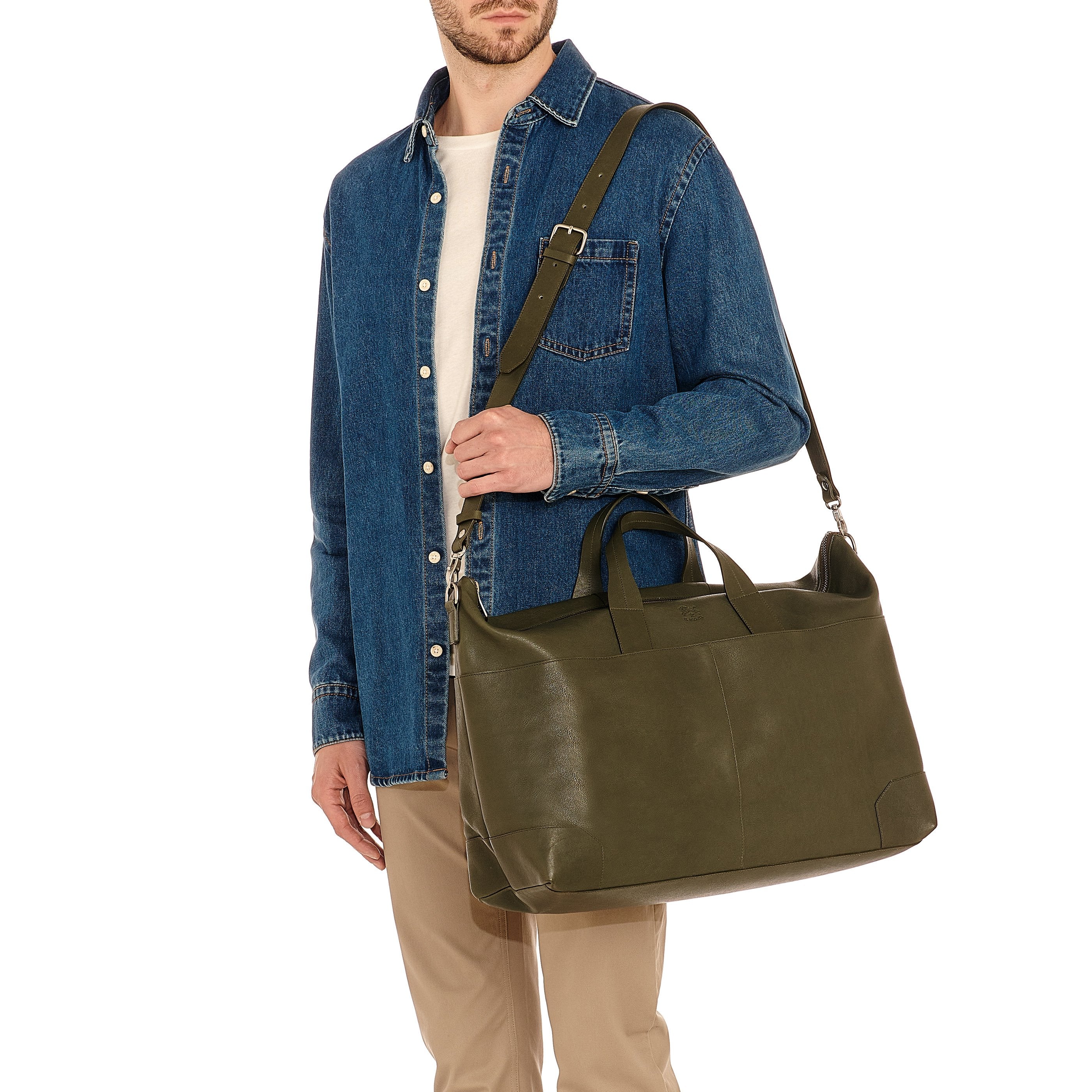 Il Bisonte Galileo Reisetasche Herren Bosco Leder