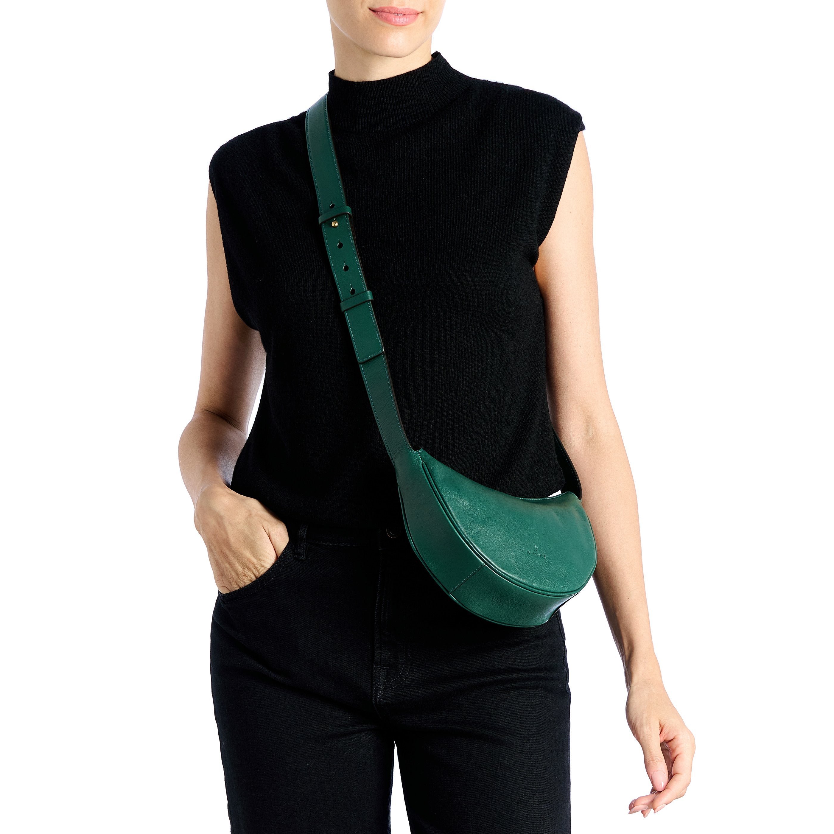 Il Bisonte Oliveta Hobo Handtasche Grün Baumwollfutter