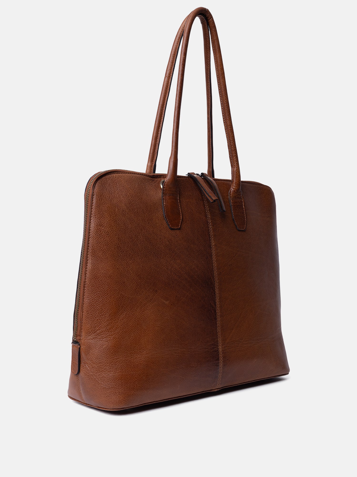 RE:DESIGNED Silje Big Schultertasche Walnut Rindsleder