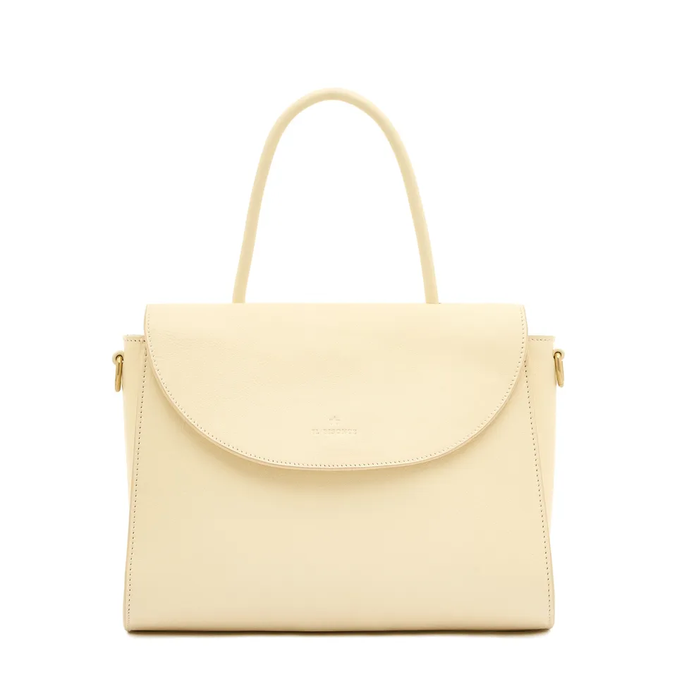 Il Bisonte 1978 Handtasche Rindsleder Milchweiß