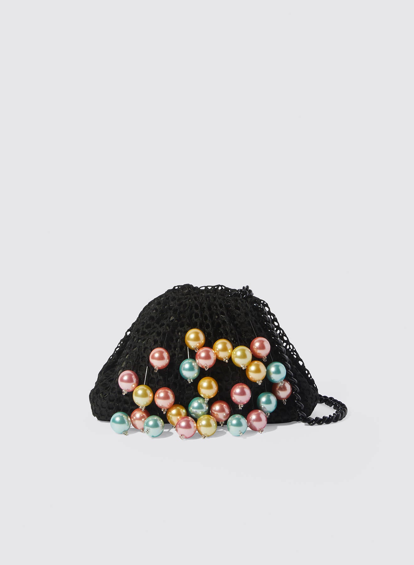 Maria la Rosa Volée Mini Bag Clutch Schwarz Perlen