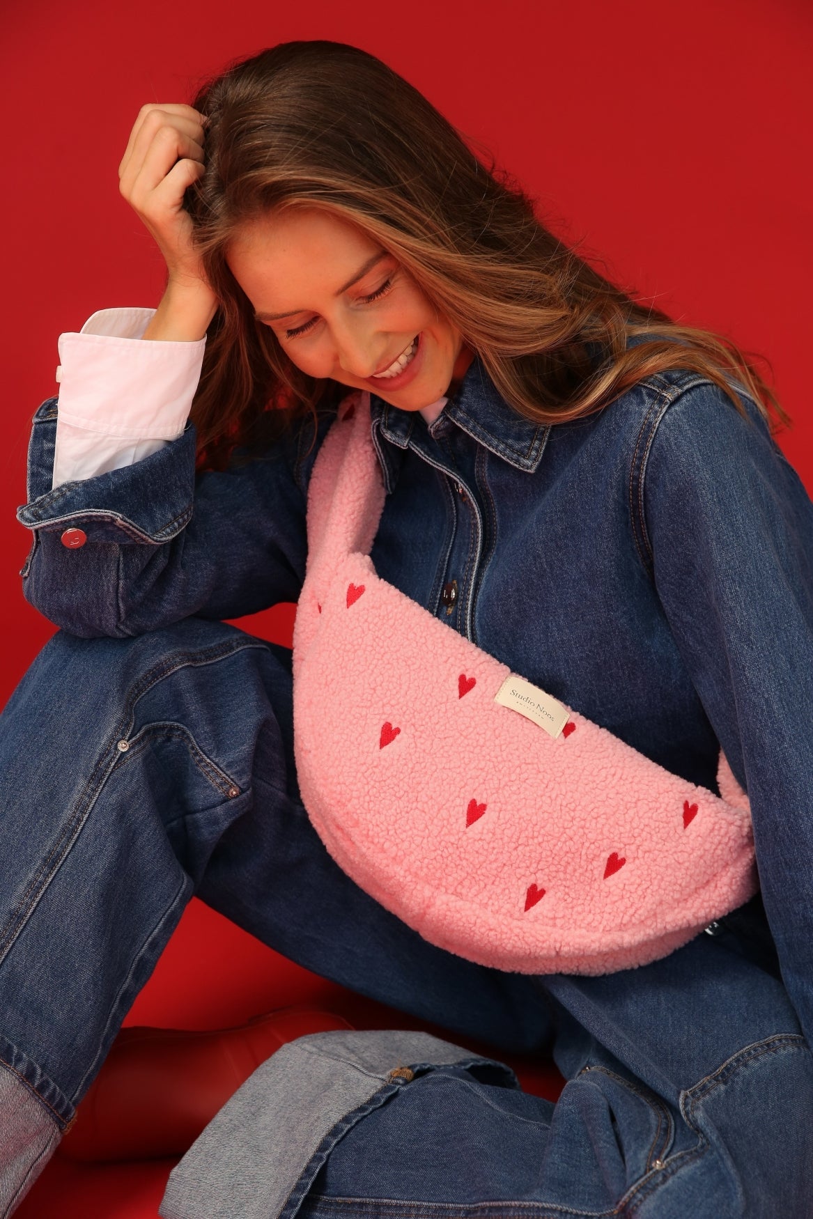 Studio Noos Teddy Mini Cross Body Umhängetasche Rosa Hearts