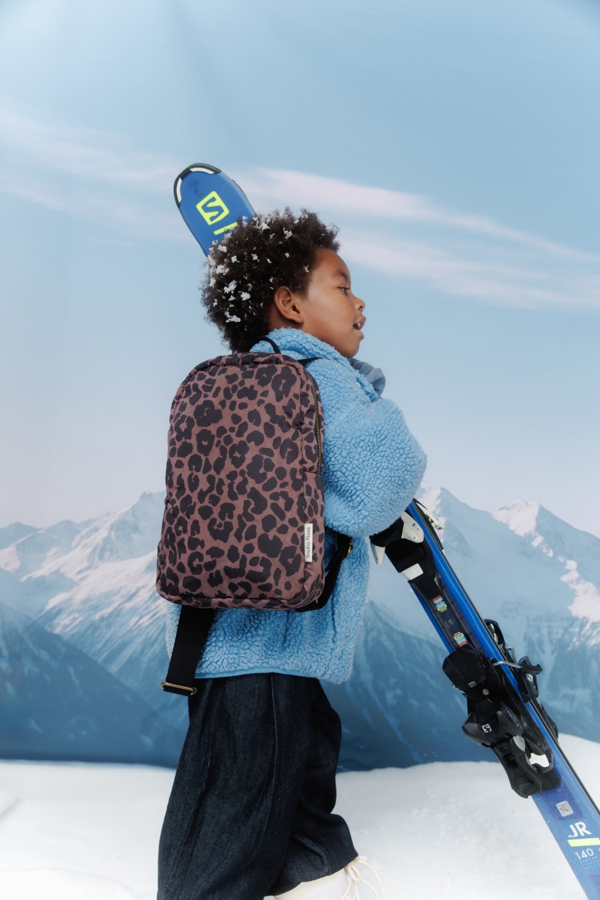 Studio Noos Puffy Mini Backpack Red Leopard Rucksack