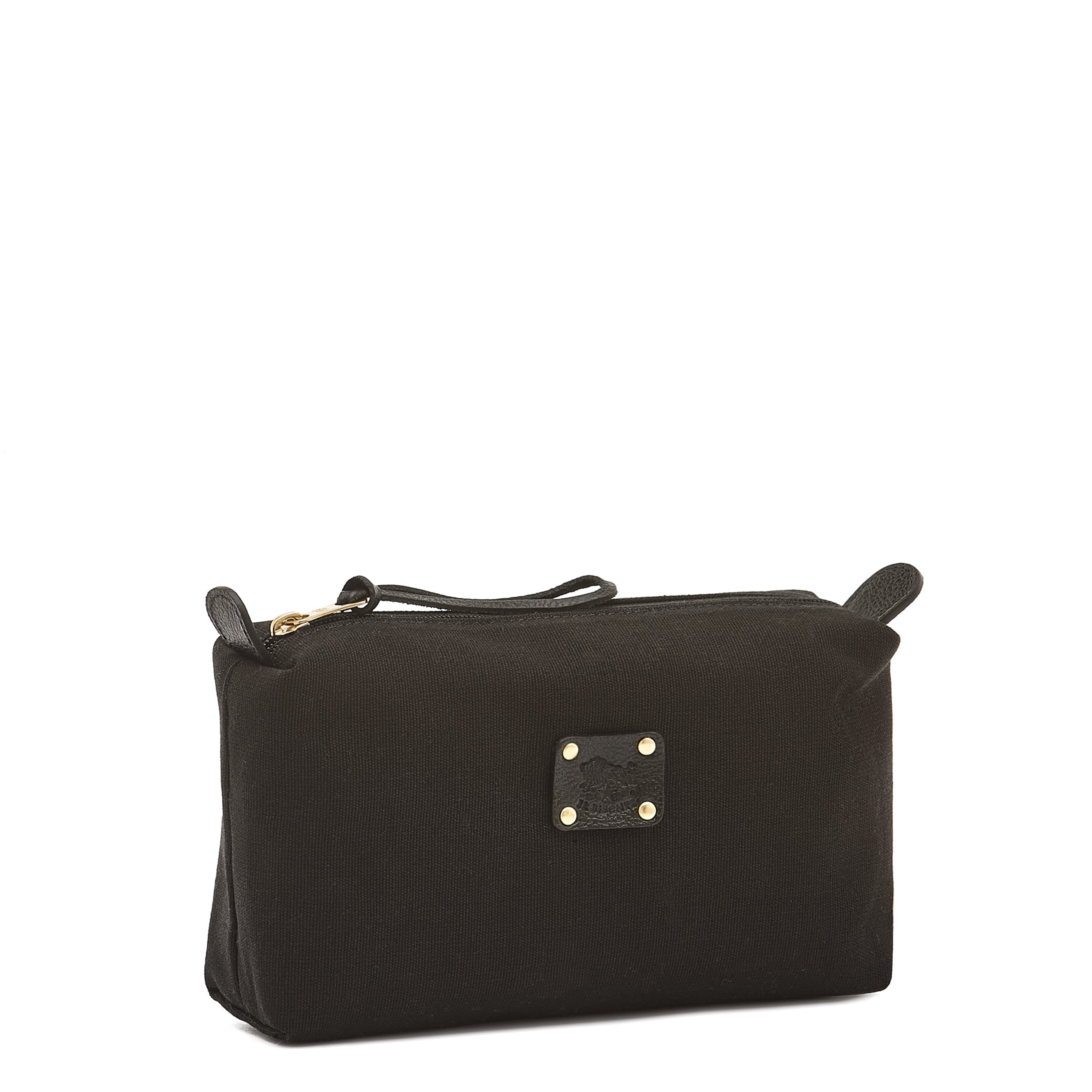 Il Bisonte Beauty-Case Kosmetiktasche Vollleder schwarz