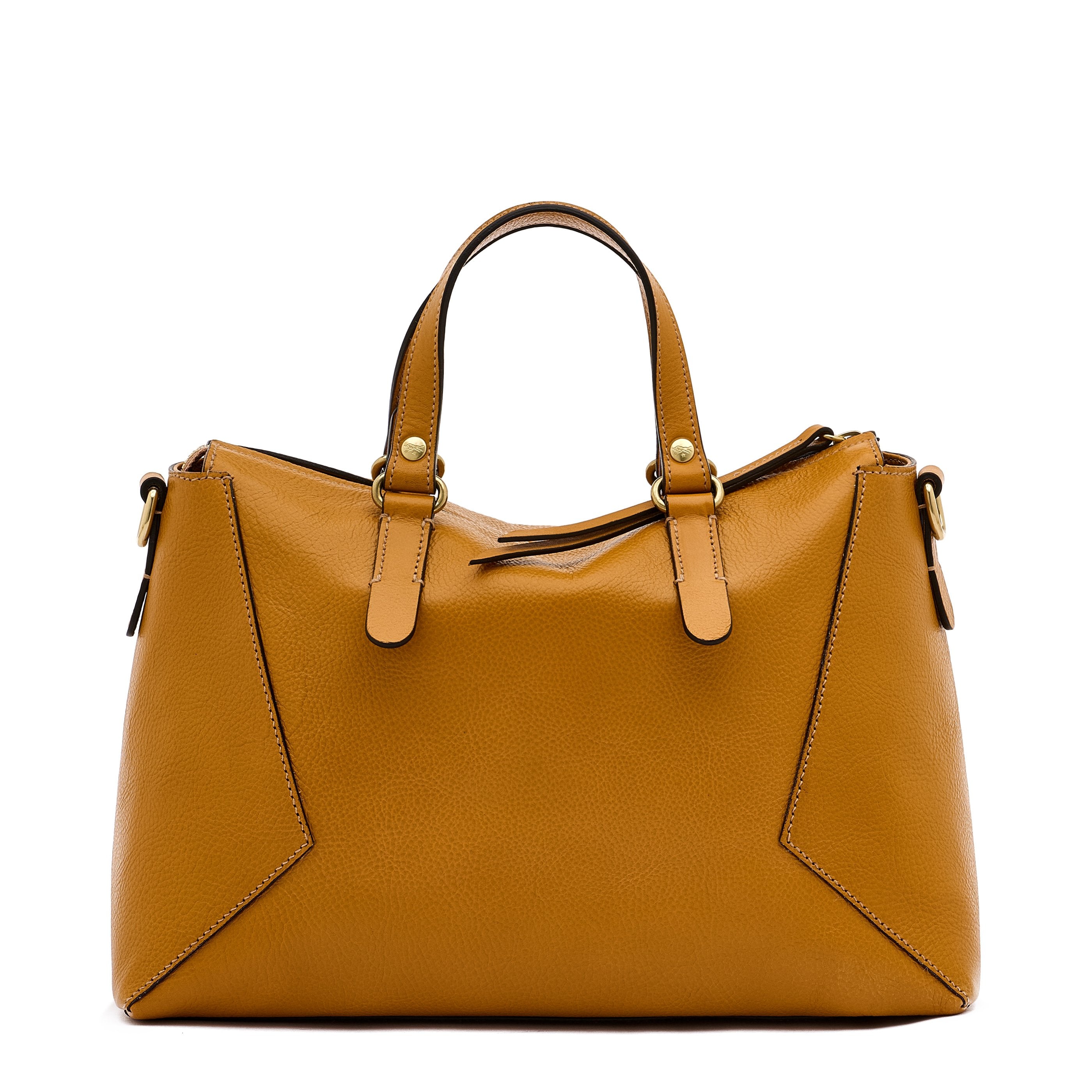 Il Bisonte Storia Boston Handtasche Leder narzissengelb