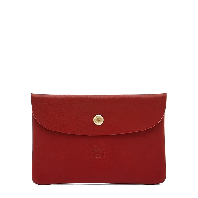 Il Bisonte Bustina Ledertäschchen Rot Vollleder Unisex