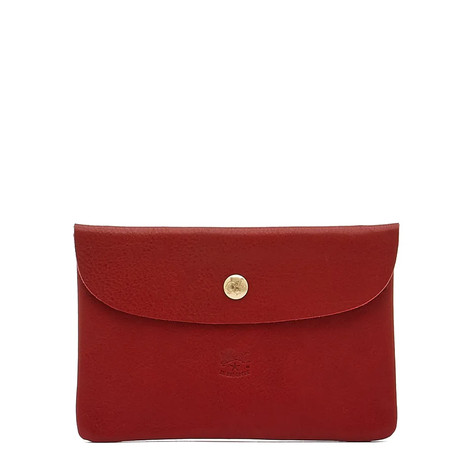 Il Bisonte Bustina Ledertäschchen Rot Vollleder Unisex