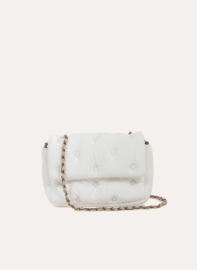 Maria la Rosa Padded Mini Bag SH224 Umhängetasche Weiß gesteppt