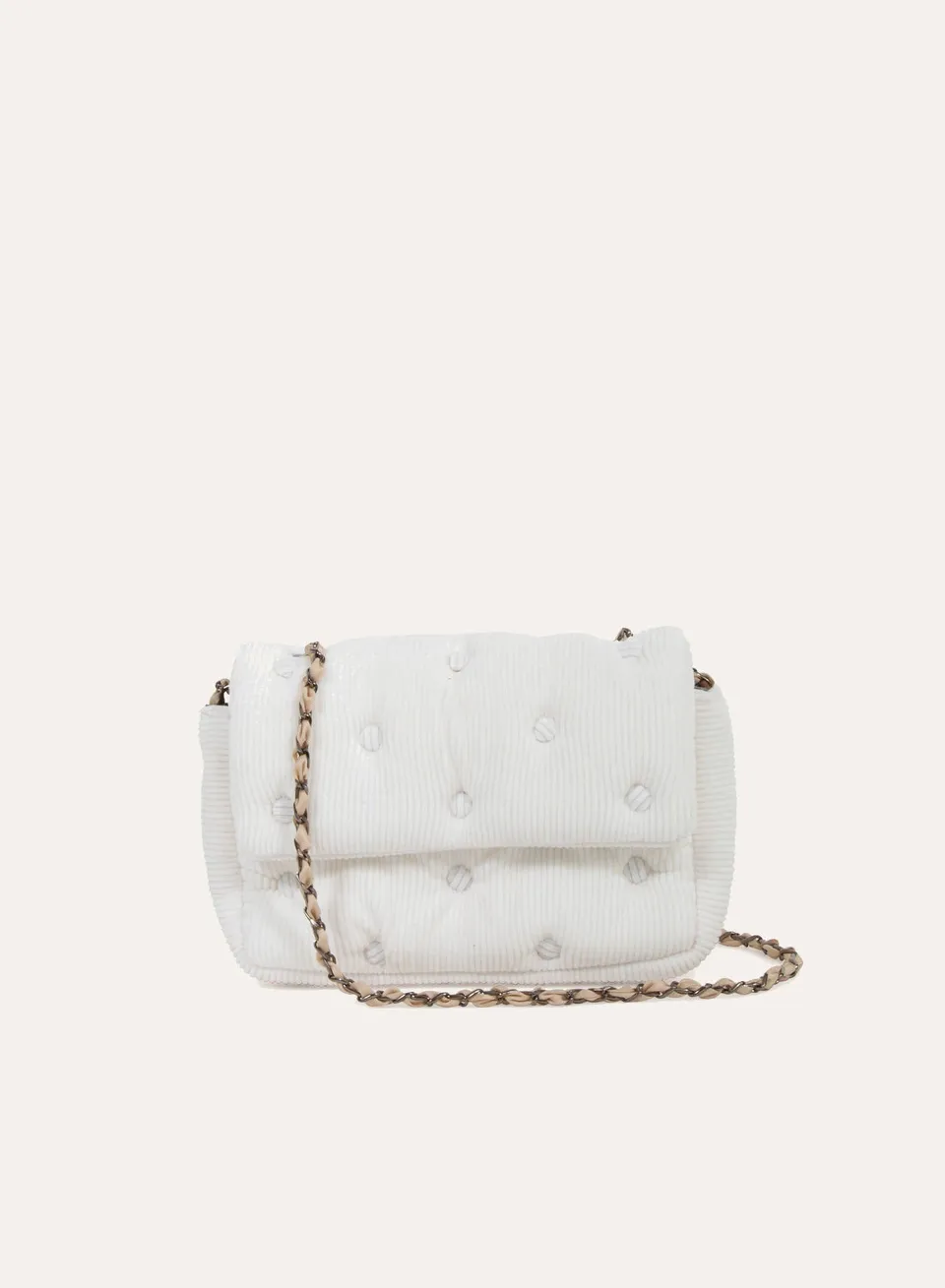 Maria la Rosa Padded Mini Bag SH224 Umhängetasche Weiß gesteppt