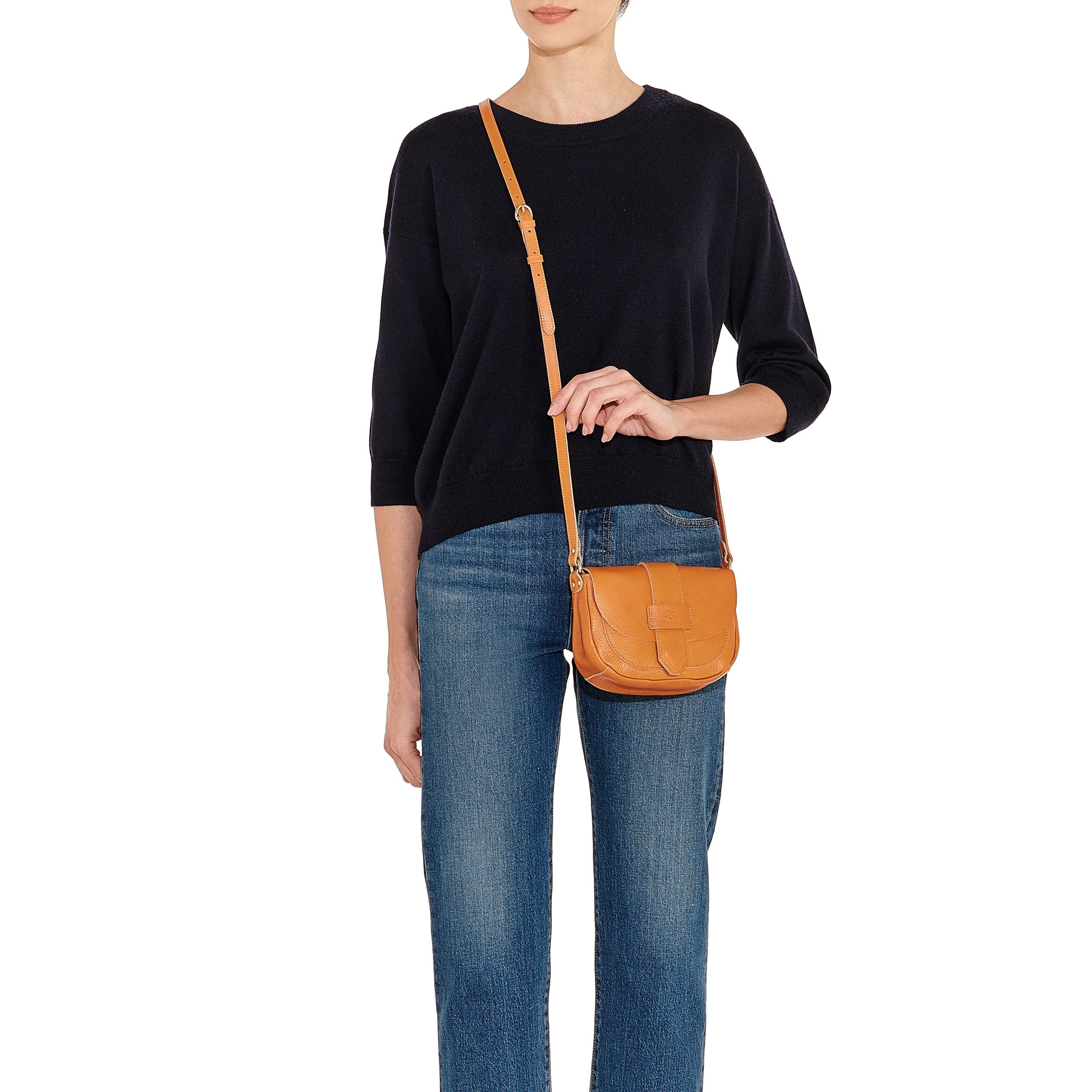 Il Bisonte Fausta Small Handtasche Caramello Leder