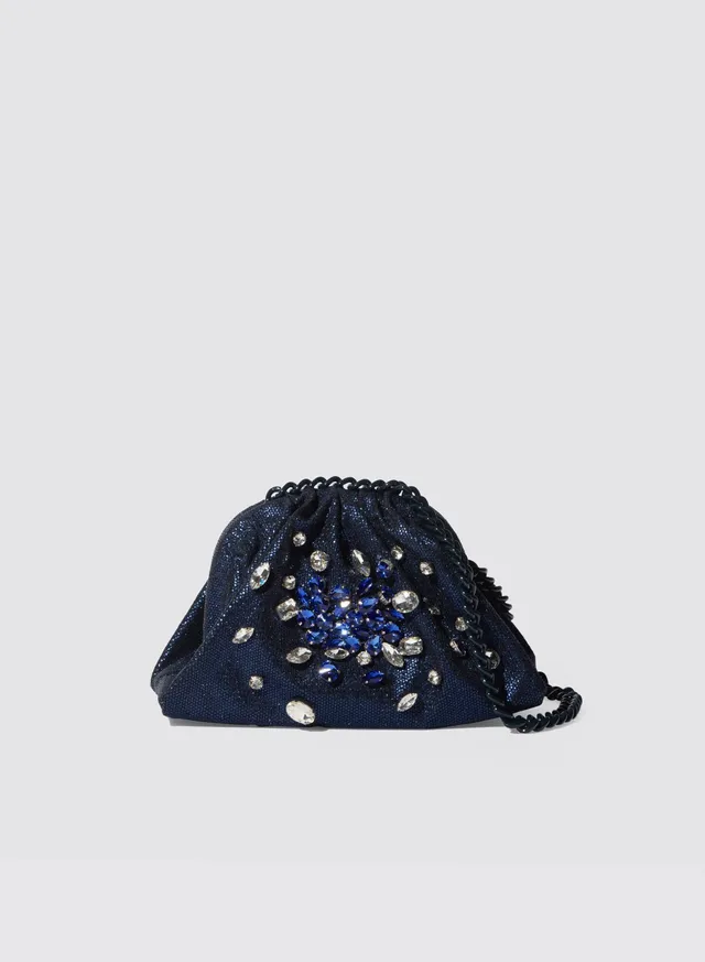 Maria la Rosa Meteora Mini Bag Clutch Blau bestickt