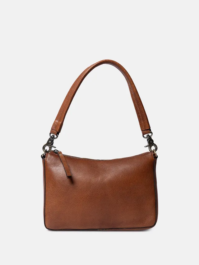 RE:DESIGNED Nada 6598 Schultertasche Walnut Vollleder