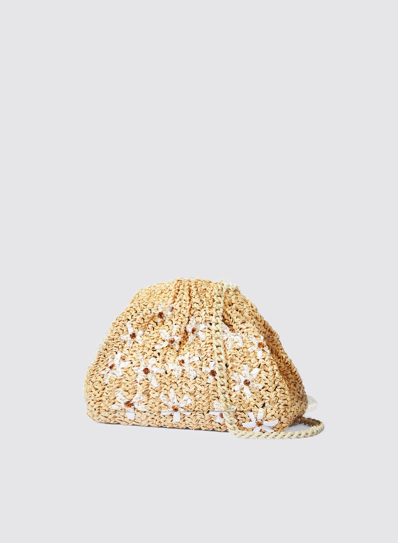 Maria la Rosa Margaret Crochet Mini Bag Clutch Natural