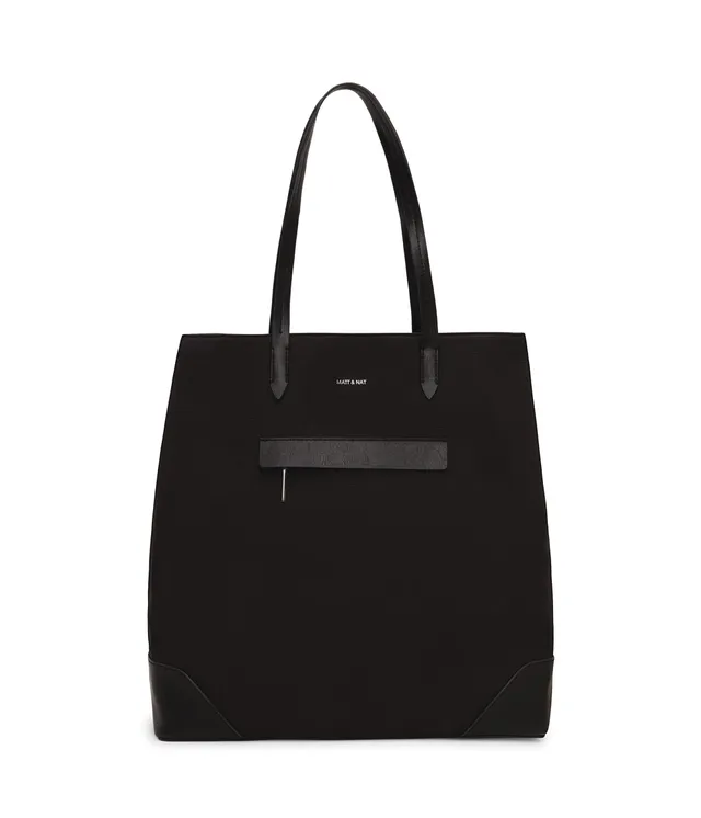 Matt & Nat Leiden Canvas Shopper Schwarz Laptop