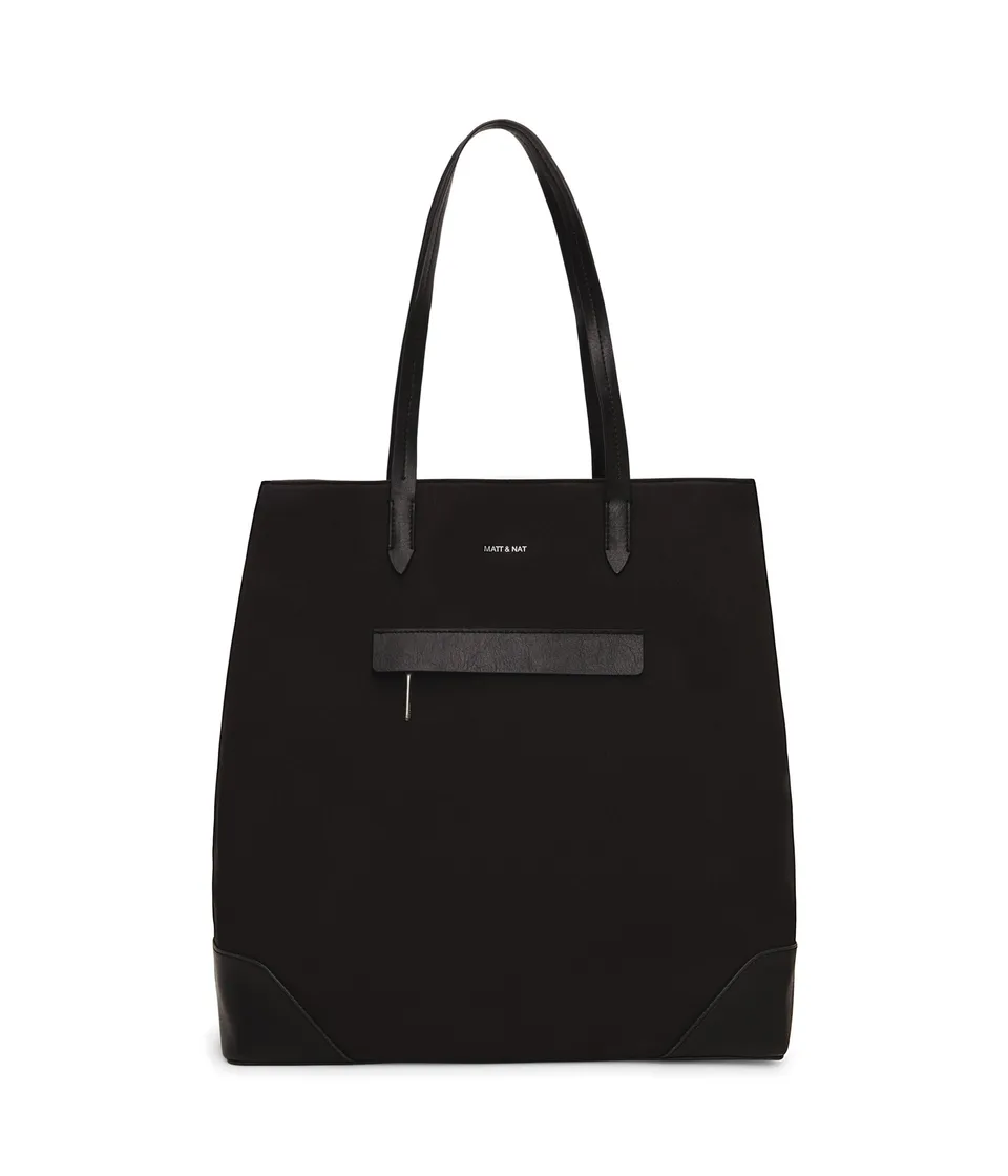 Matt & Nat Leiden Canvas Shopper Schwarz Laptop