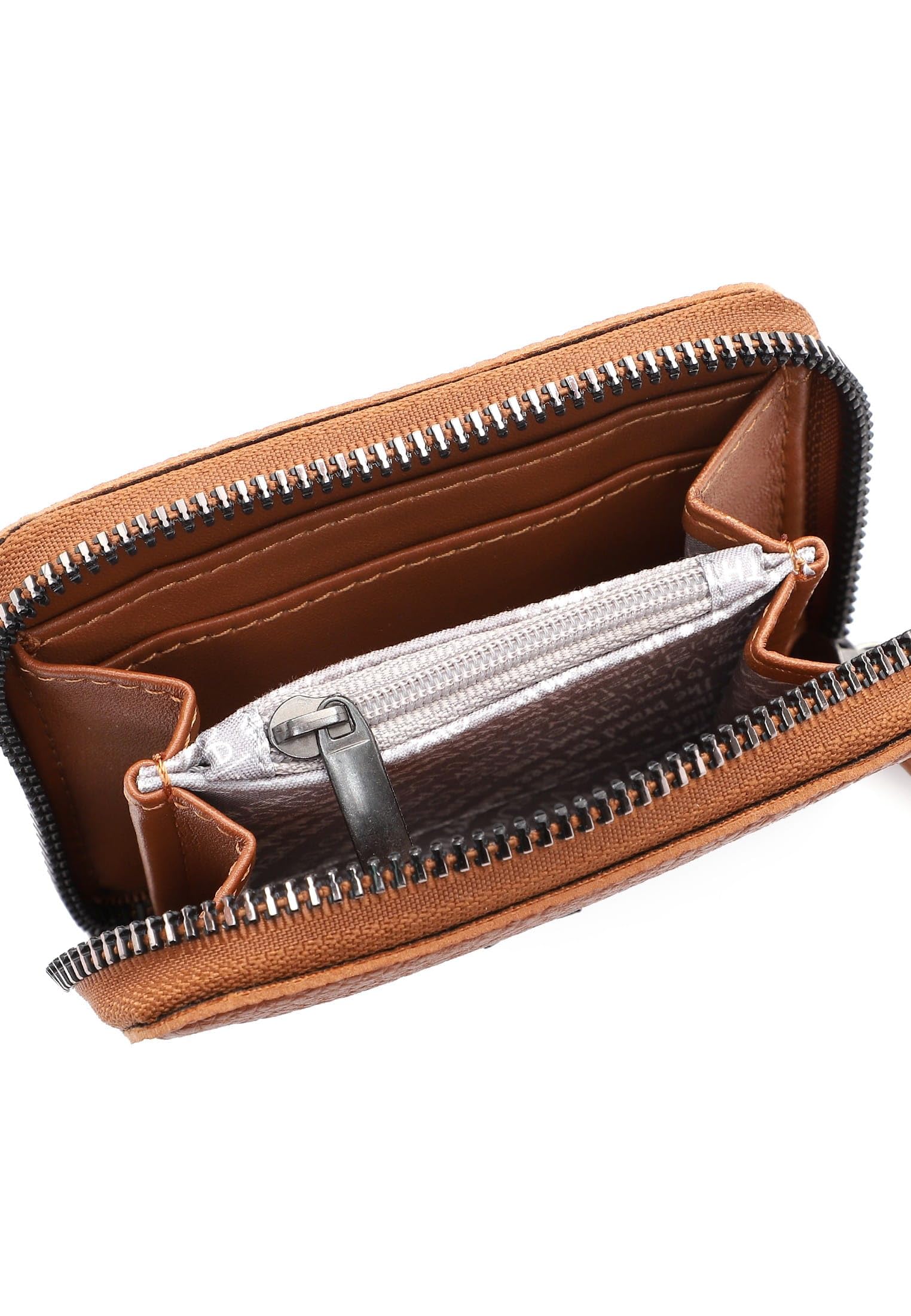 SURI FREY Gitty Zip Around Wallet Mini Darkcognac 10cm