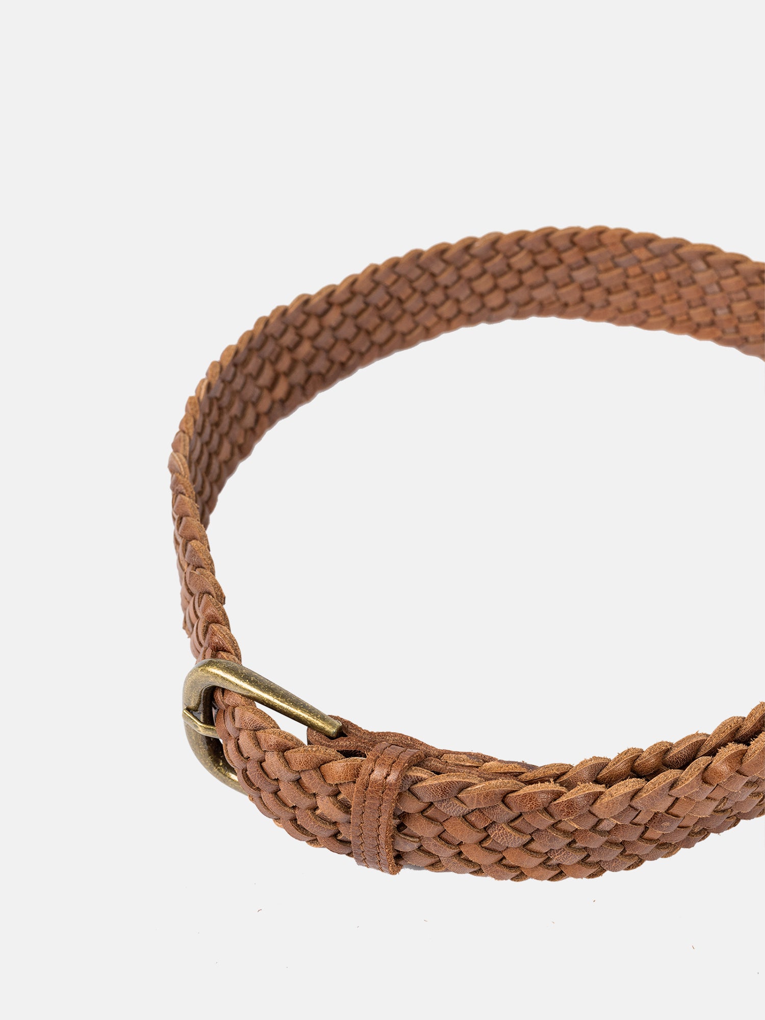 RE:DESIGNED Harper Gürtel Walnut Vollleder geflochten 3 cm