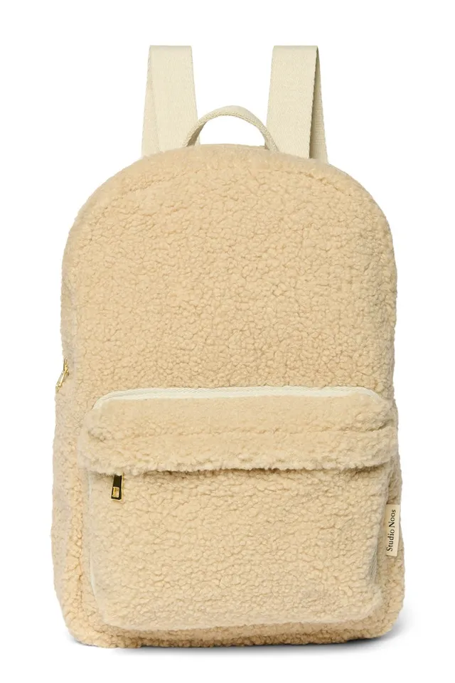 Studio Noos Teddy Midi Rucksack Ecru mit Vortasche
