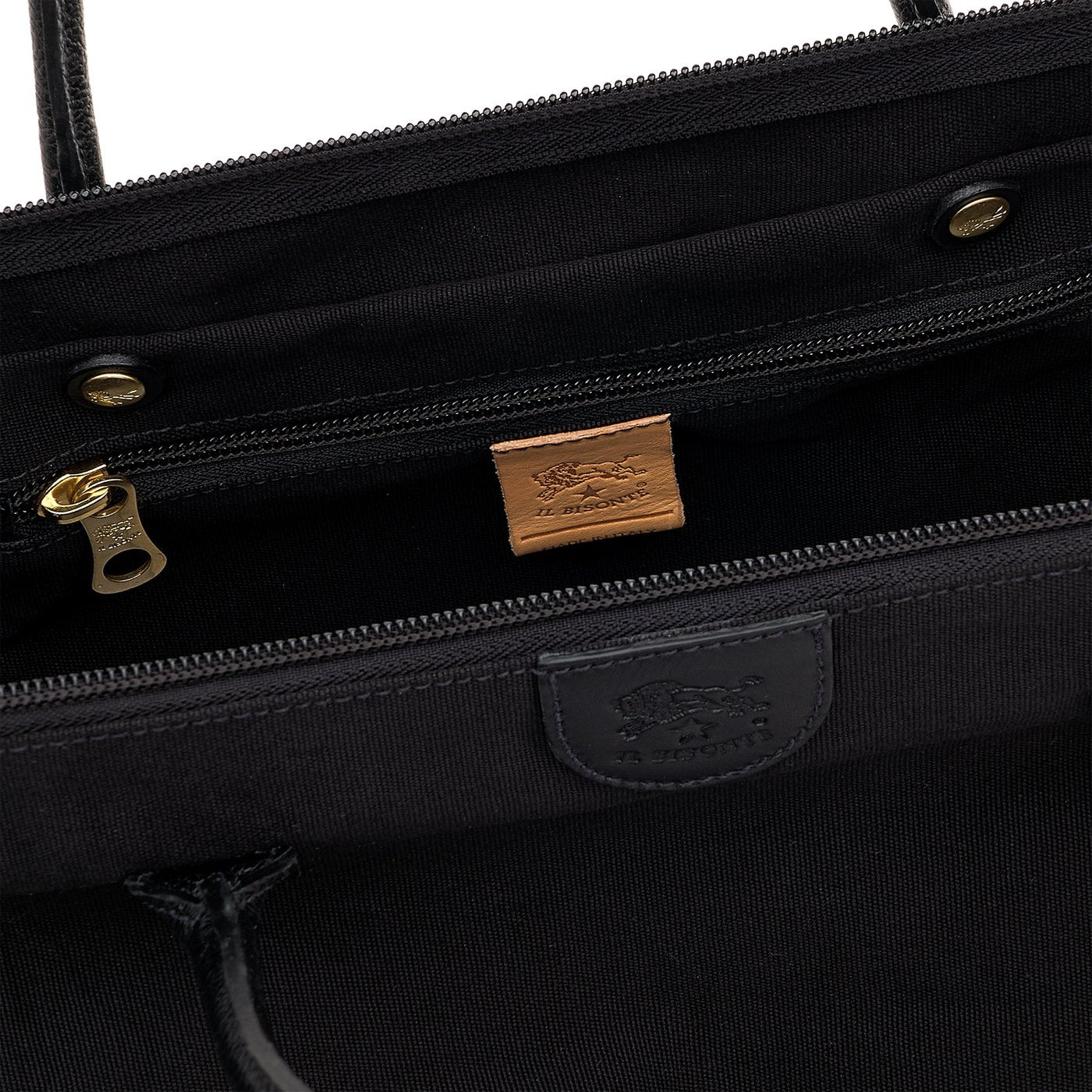 Il Bisonte Vagabonda Reisetasche schwarz Stoff Rindsleder