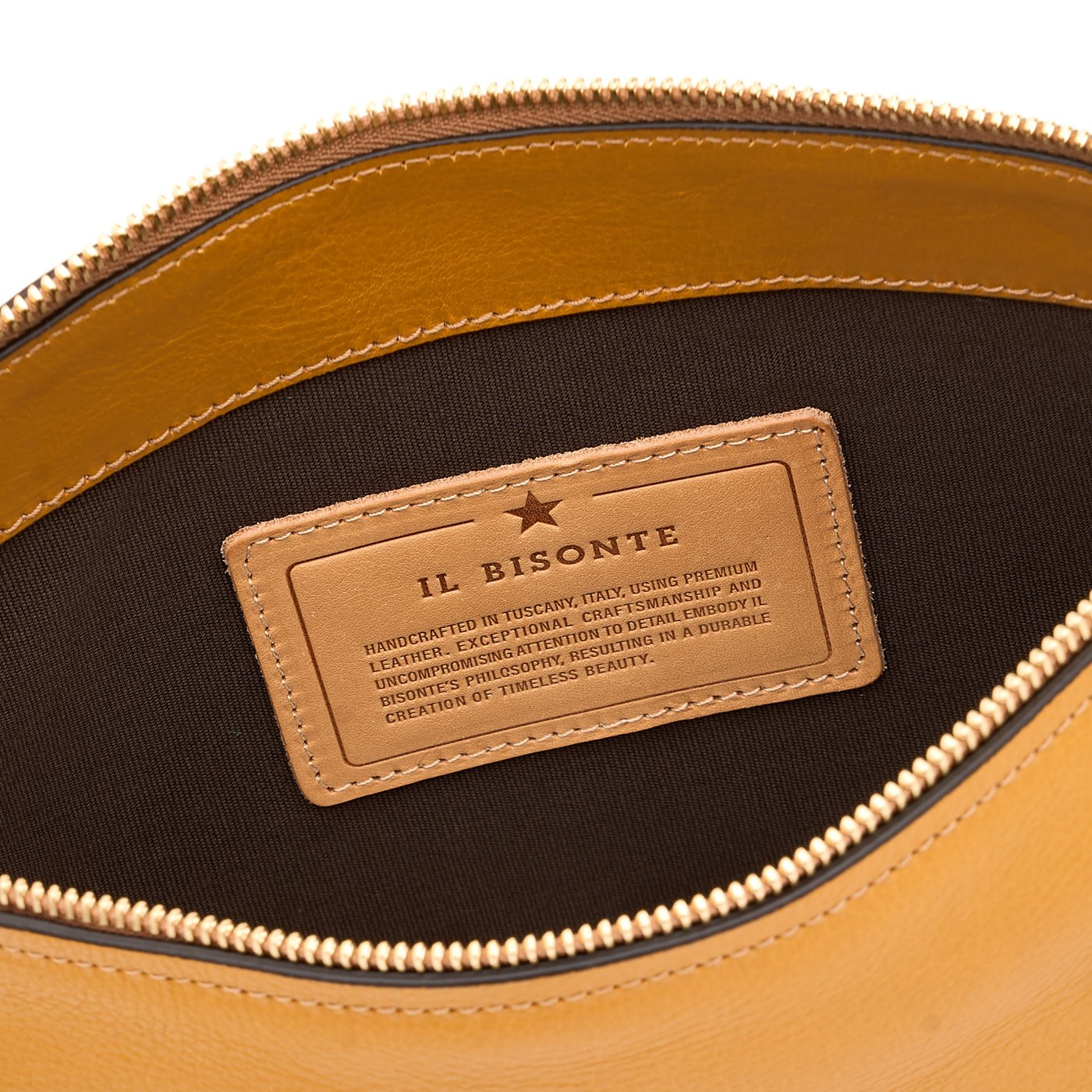 Il Bisonte Storia Schultertasche Vollleder Gelb