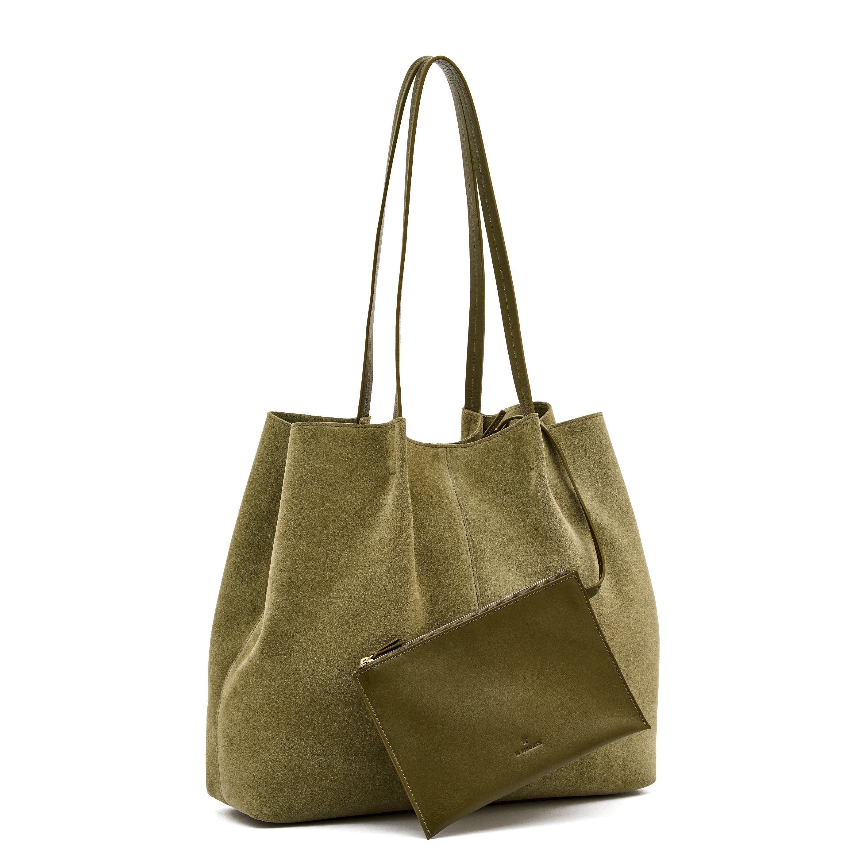 Il Bisonte Nina Shopper Bamboo Veloursleder Tote