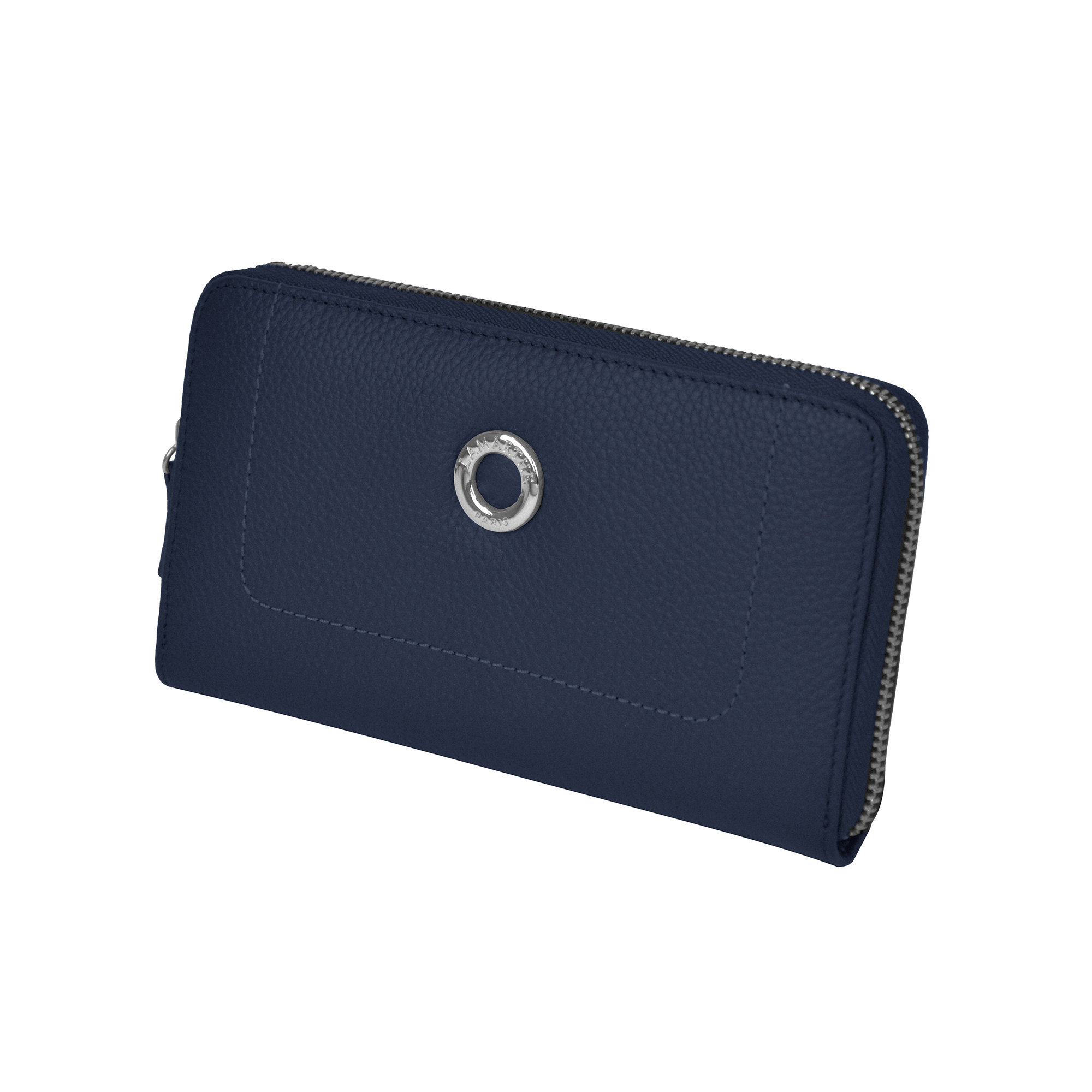 Lamarthe Paris Geldbörse marineblau Spaltleder