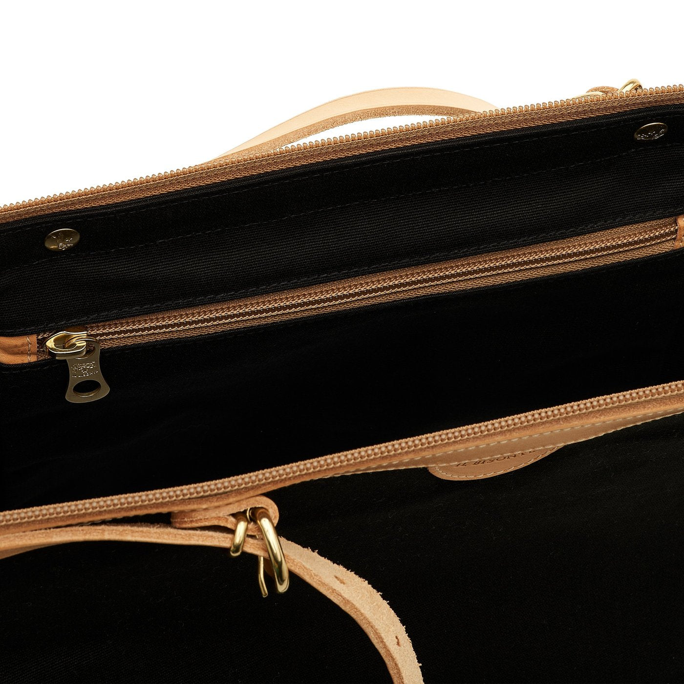 Il Bisonte Caramella Schultertasche Schwarz Vollleder