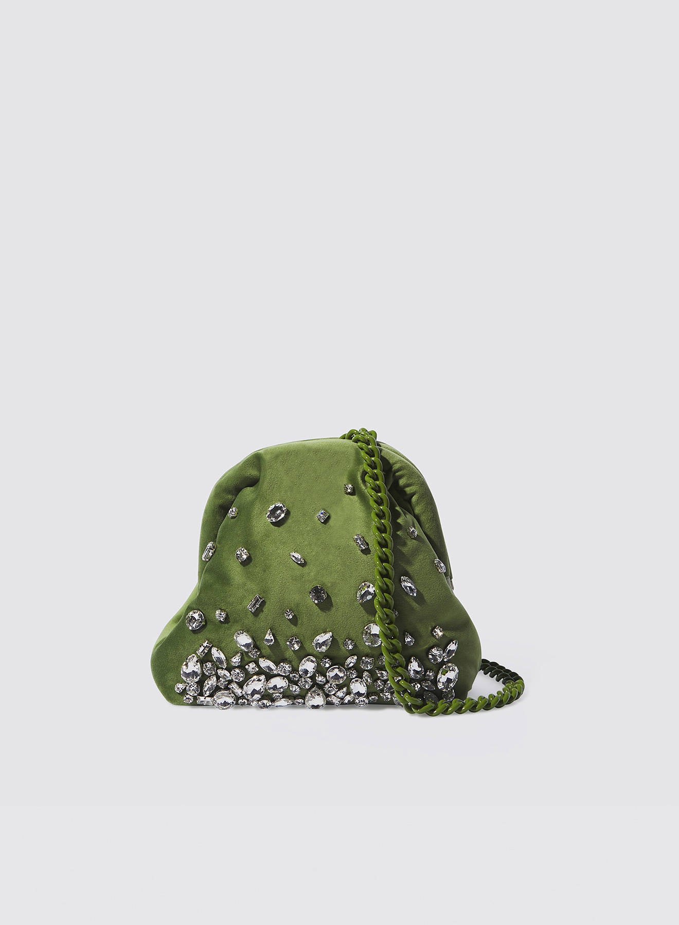 Maria la Rosa Pepita Mini Bag Clutch Braun Samt