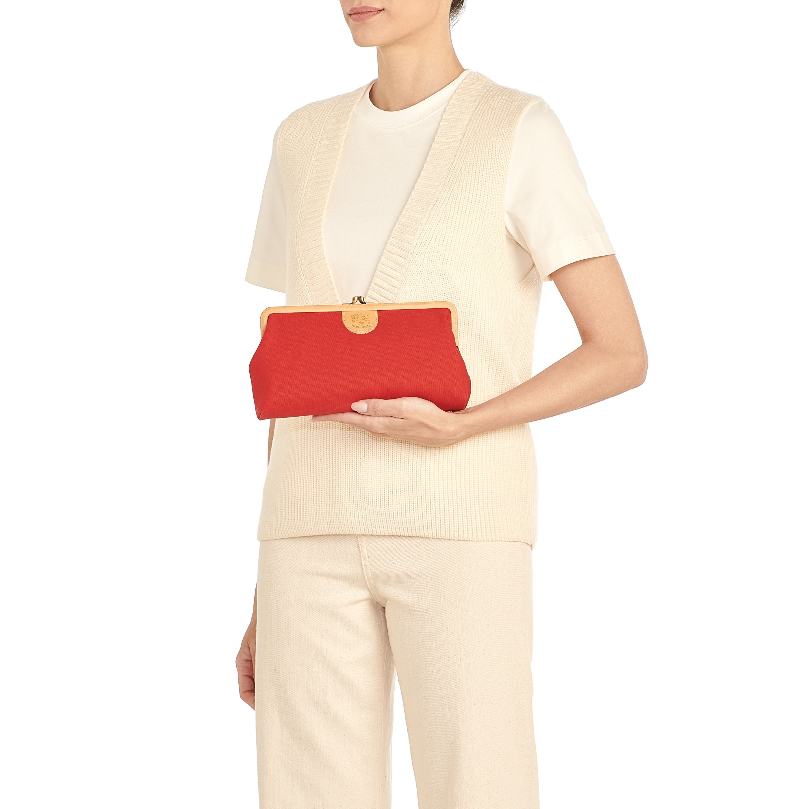 Il Bisonte Pochette Clutch rot natur Baumwolle