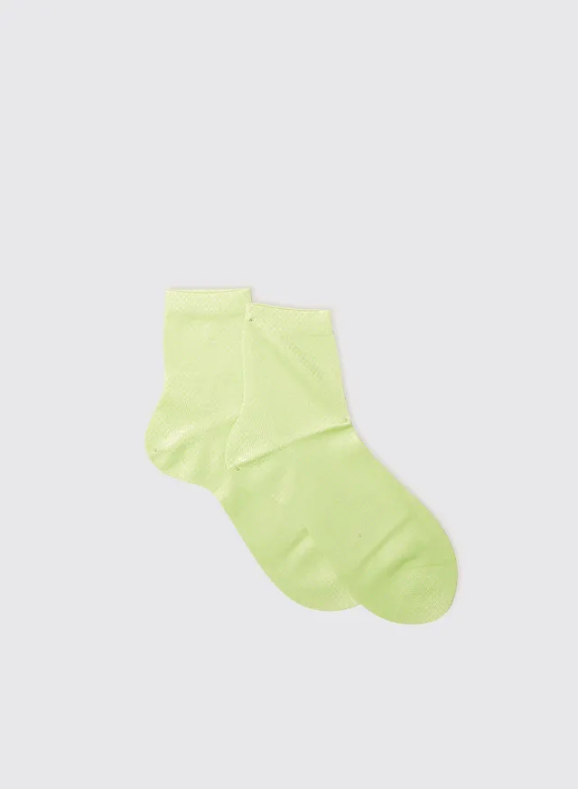 Maria la Rosa Tartan Laminated Socken Pistazie Seide