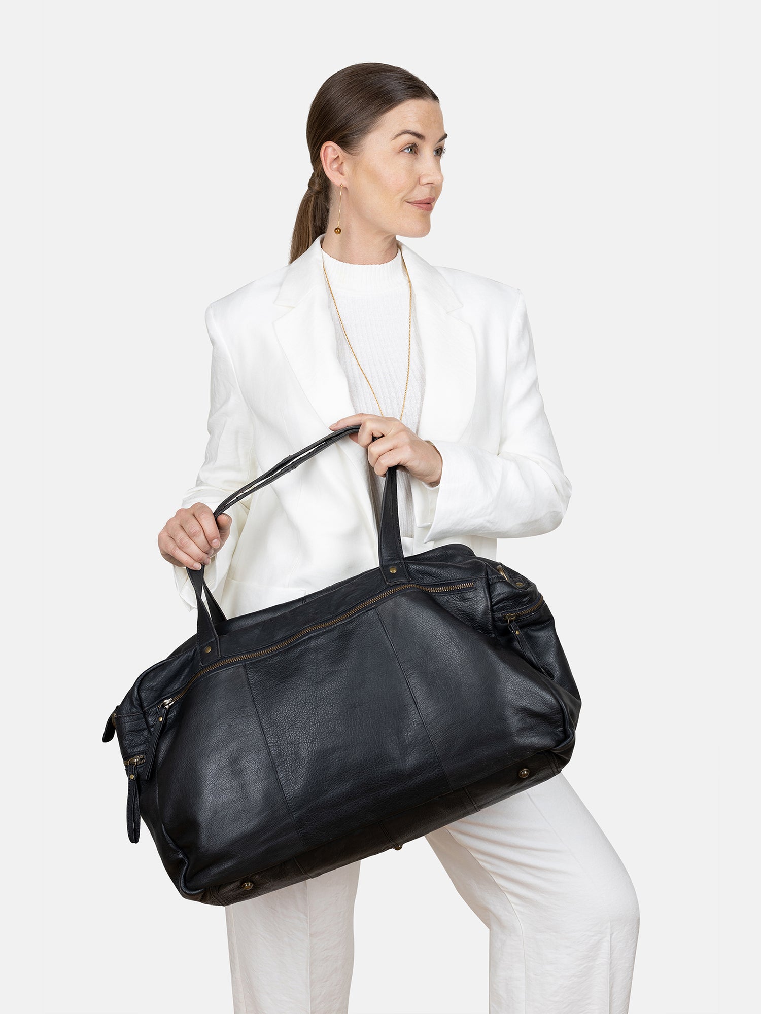RE:DESIGNED Signe Urban 4959 Weekender Schwarz Vollleder